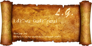 Lévy Gyöngyi névjegykártya